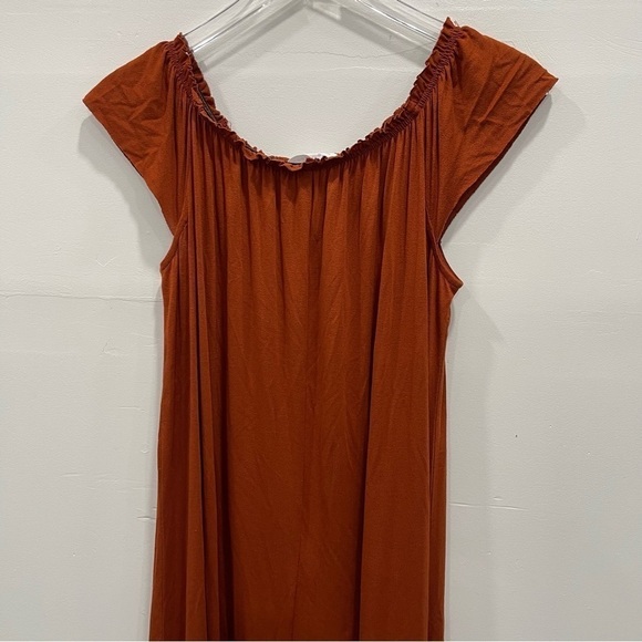 Apricot Lane Boutique Ruffle Hem High Lo Dress in Rust Small - Picture 9 of 9